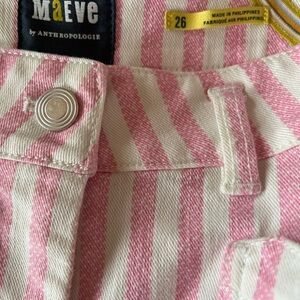 Maeve Pink and Cream Striped Jeans